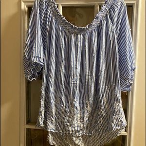 Blue and white flower shirt